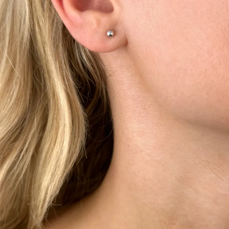 3 mm kugel ohrringe in silber