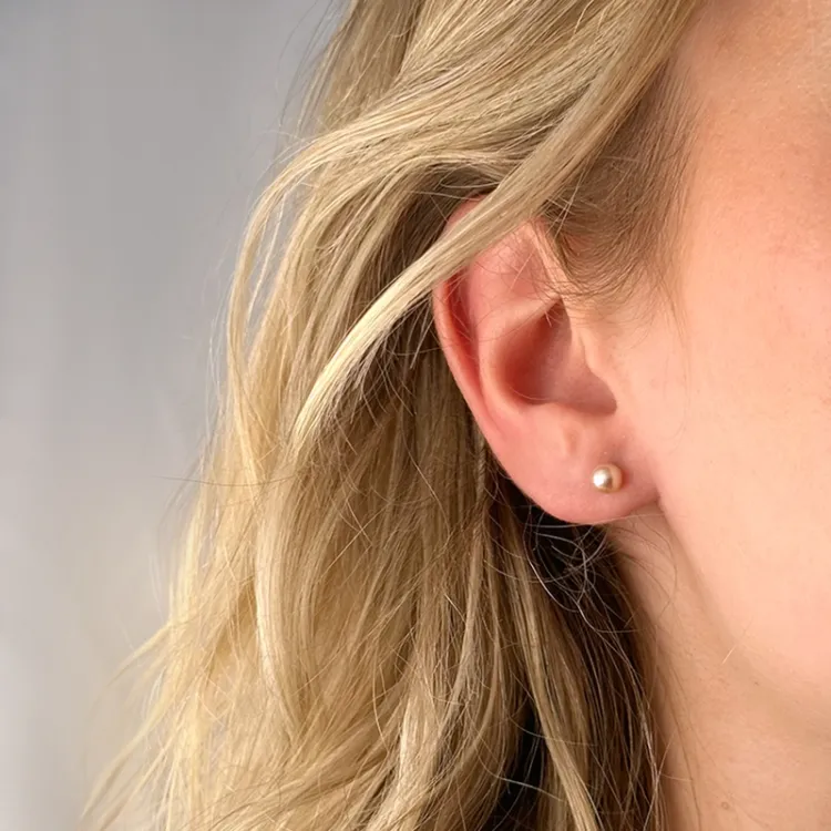 5 mm altrosa Perleohrringe in 9 Karat Gold