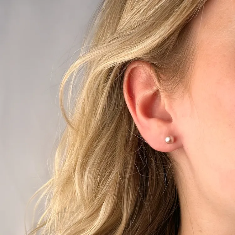 5,5 mm altrosa Perleohrringe in 9 Karat Gold