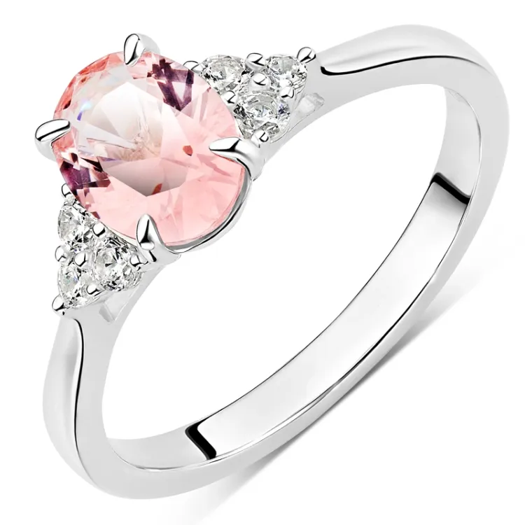 rosa Ring aus Silber