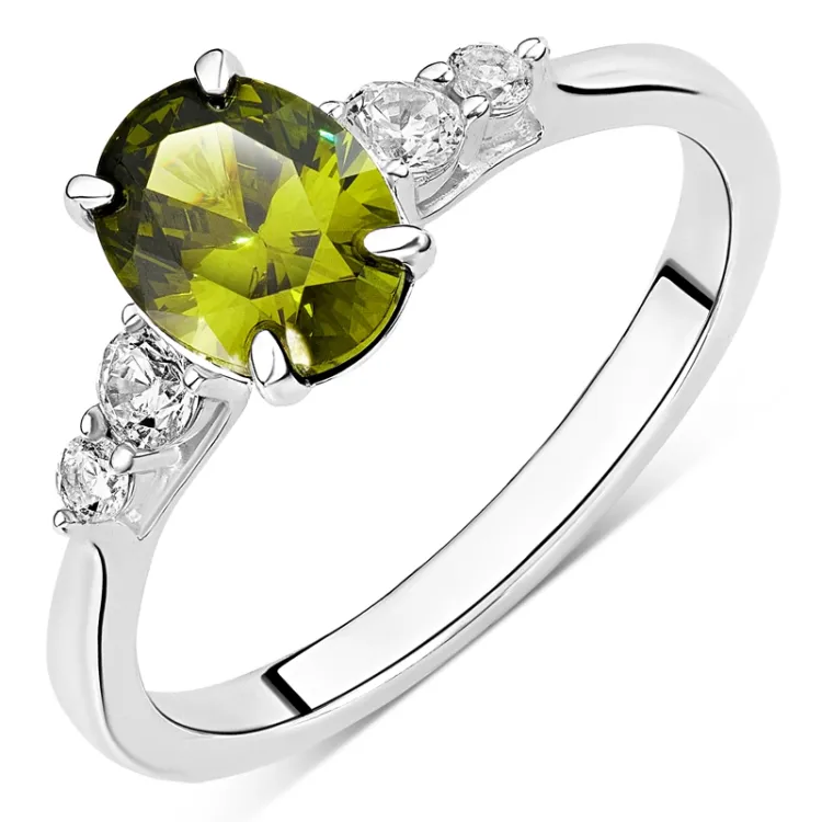 grünem Zirkon Ring aus Silber
