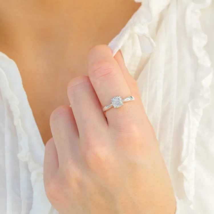 Zirkon Solitärring aus Silber