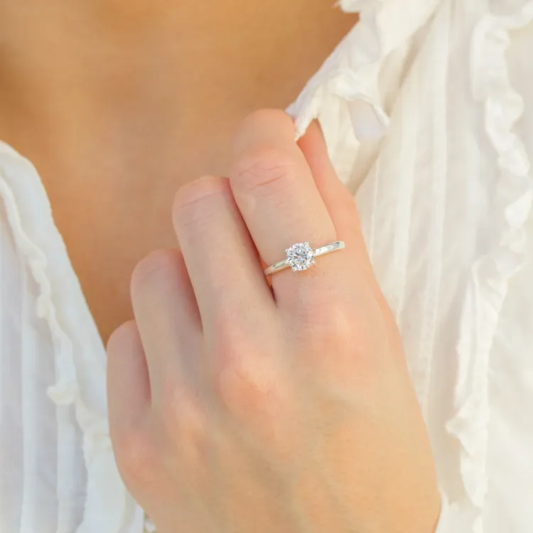 Zirkon Solitärring aus Silber