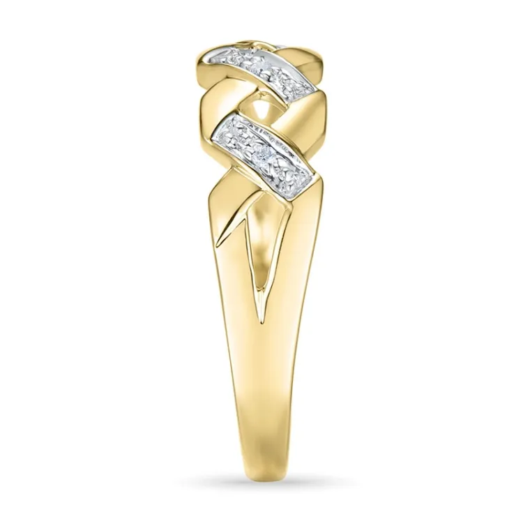 echten Brillantring in 9 Karat Gold- und Weißgold 0,01 ct