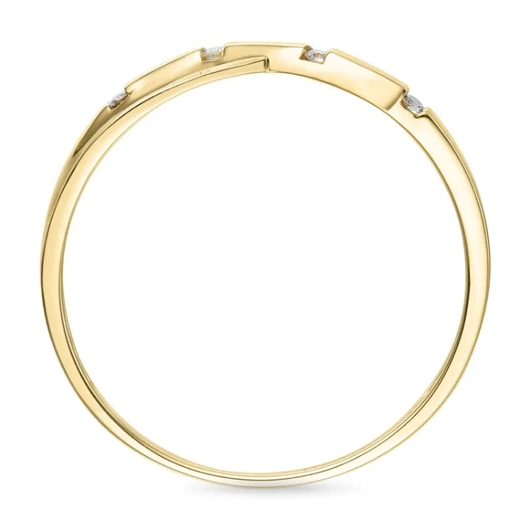 abstraktem Diamant Ring in 9 Karat Gold 0,03 ct