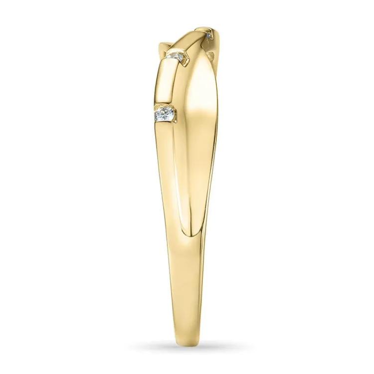 abstraktem Diamant Ring in 9 Karat Gold 0,03 ct