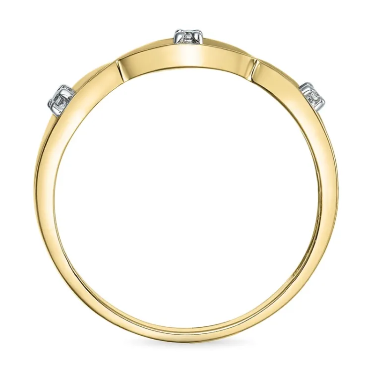 abstraktem Diamant Ring in 9 Karat Gold- und Weißgold 0,02 ct