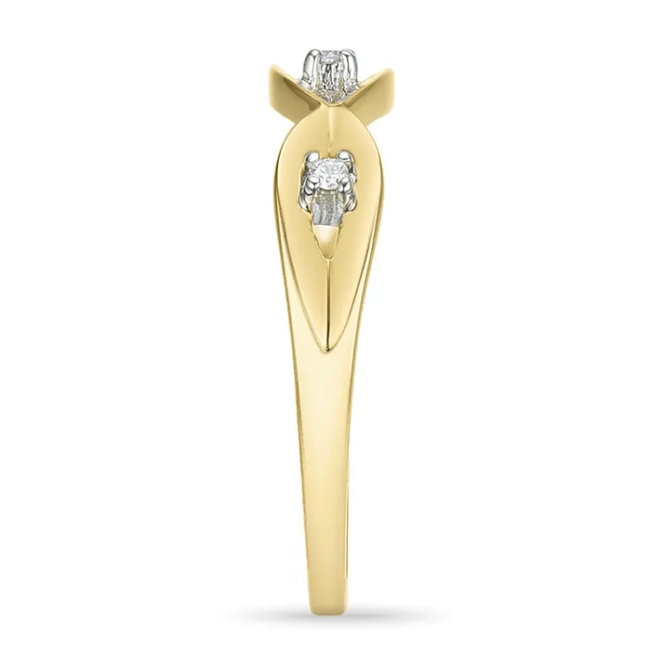 abstraktem Diamant Ring in 9 Karat Gold- und Weißgold 0,02 ct