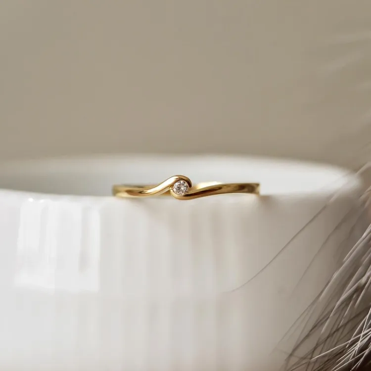 Diamant ring in 9 karat gold 0,02 ct