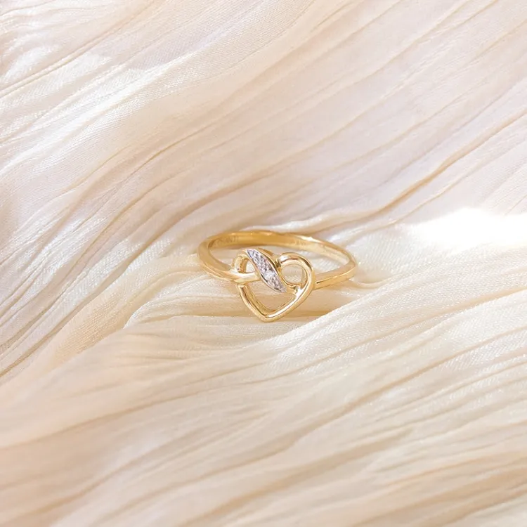 Herz Diamant Ring in 9 Karat Gold 0,008 ct
