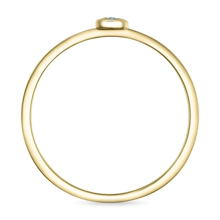 runder Diamantring in 9 Karat Gold- und Weißgold 0,01 ct