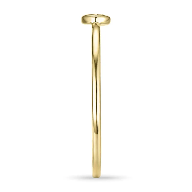 runder Diamantring in 9 Karat Gold- und Weißgold 0,01 ct