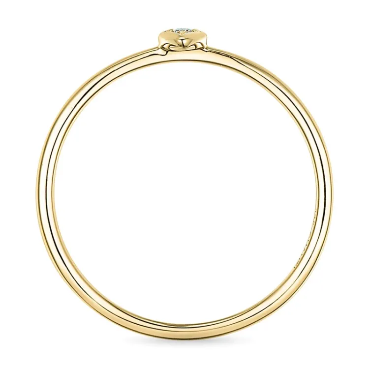 Viereckigem diamantring in 9 karat gold 0,01 ct