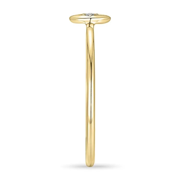 Viereckigem diamantring in 9 karat gold 0,01 ct