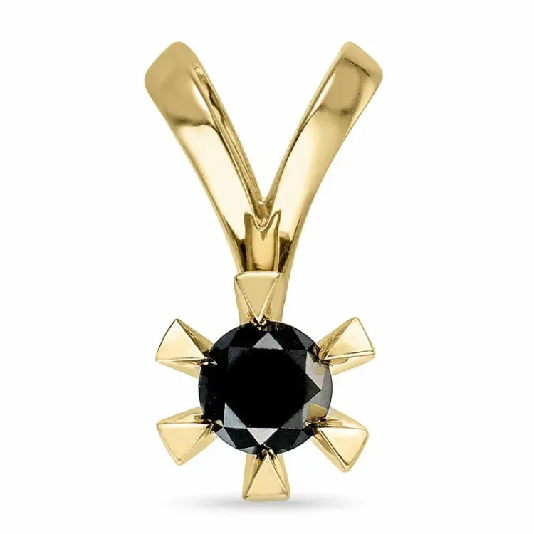 schwarz Diamant Anhänger in 9 karat Gold 0,52 ct