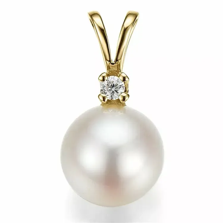 Perle Anhänger in 9 karat Gold 0,02 ct