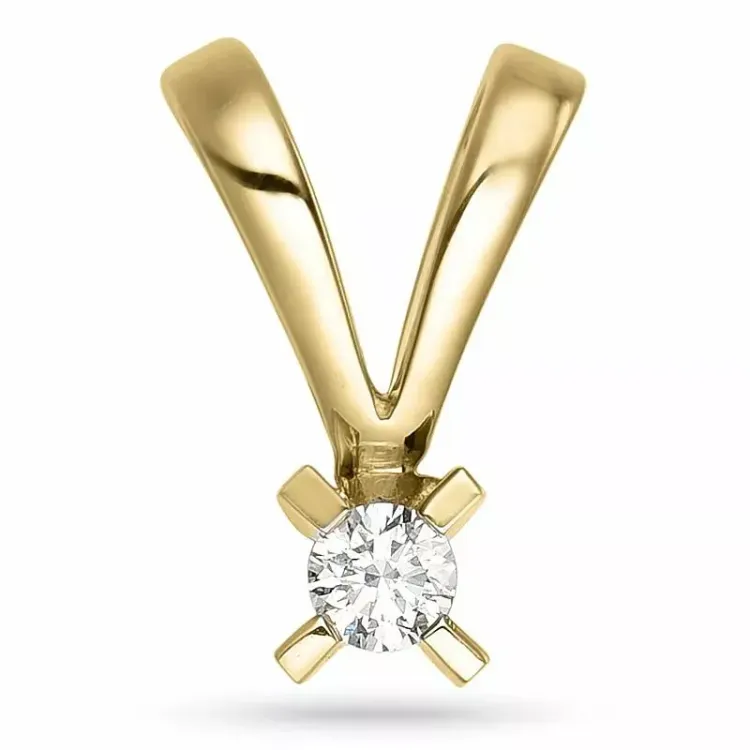 Diamant Solitäranhänger in 9 karat Gold 0,05 ct