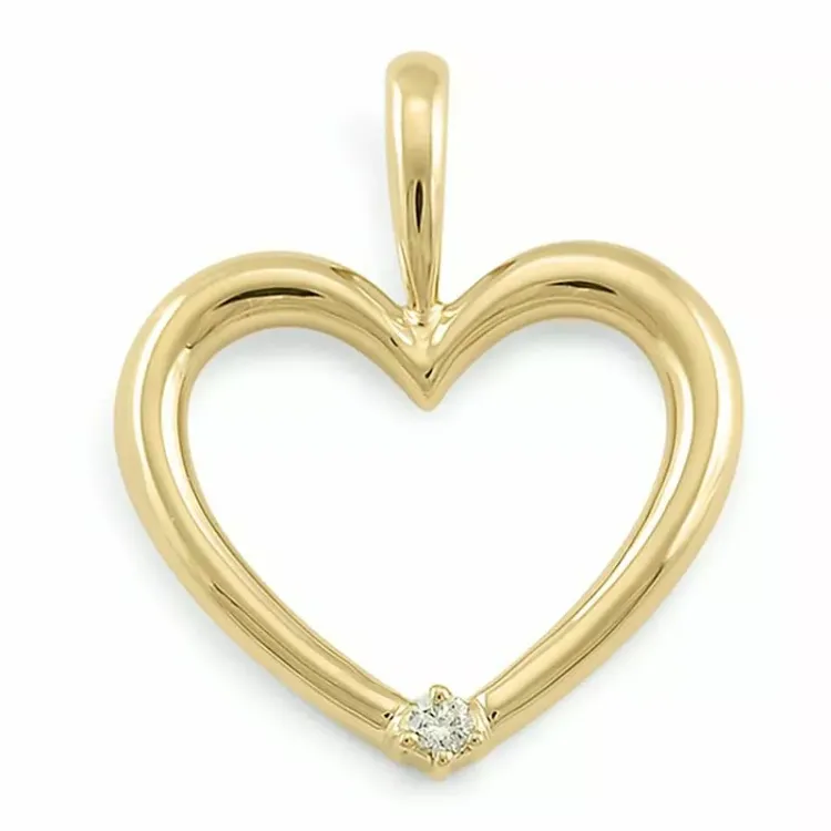 Herz anhänger in 9 karat gold 0,02 ct