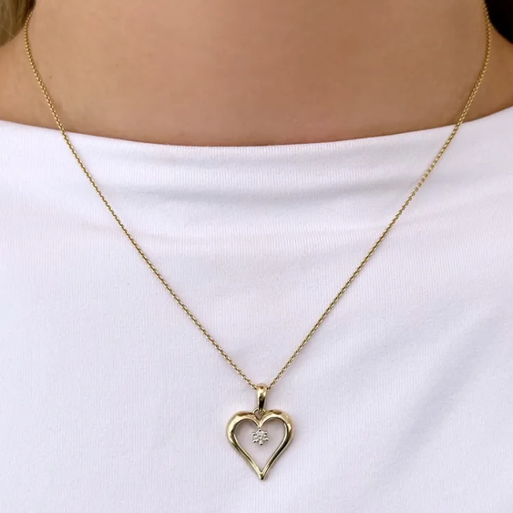 Herz Diamantanhänger in 9 karat Gold 0,08 ct