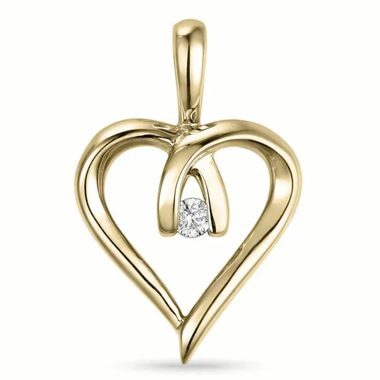 Herz Diamant Anhänger in 9 karat Gold 0,02 ct
