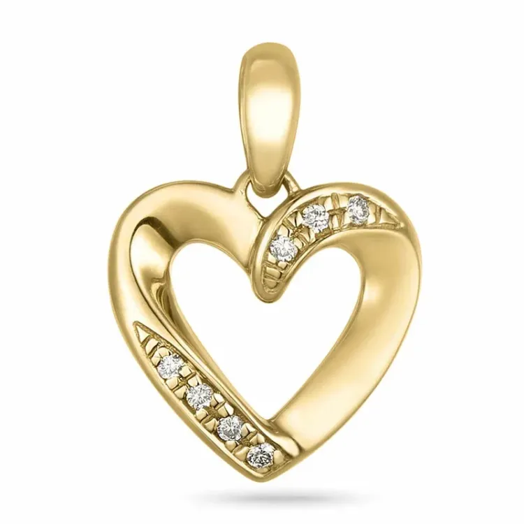 Herz Diamant Anhänger in 9 karat Gold 0,03 ct