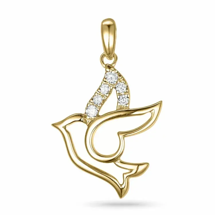 Vögel Diamant Anhänger in 9 karat Gold 0,06 ct