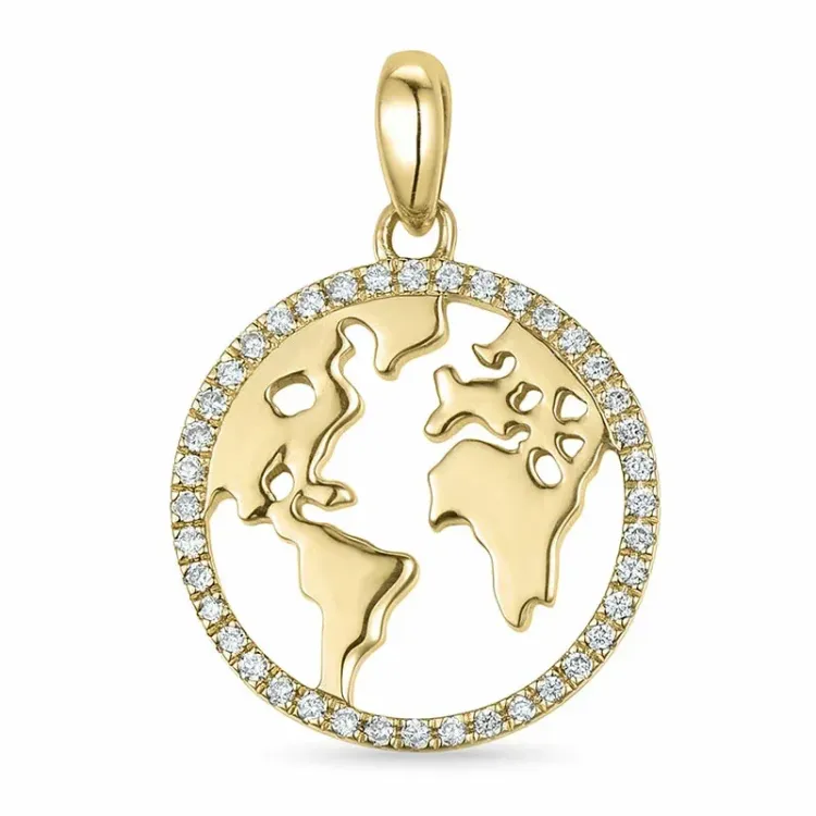 Lebensbaum Diamant Anhänger in 9 karat Gold 0,10 ct