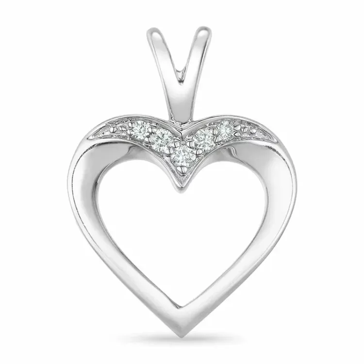 Herz Diamant Anhänger in 9 karat Weißgold 0,05 ct