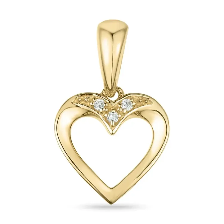 Herz Diamant Anhänger in 9 karat Gold 0,02 ct