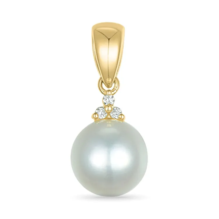 Perle Diamantanhänger in 9 karat Gold 0,02 ct