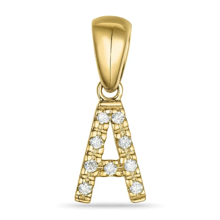 buchstab a Diamant Anhänger in 9 karat Gold 0,05 ct