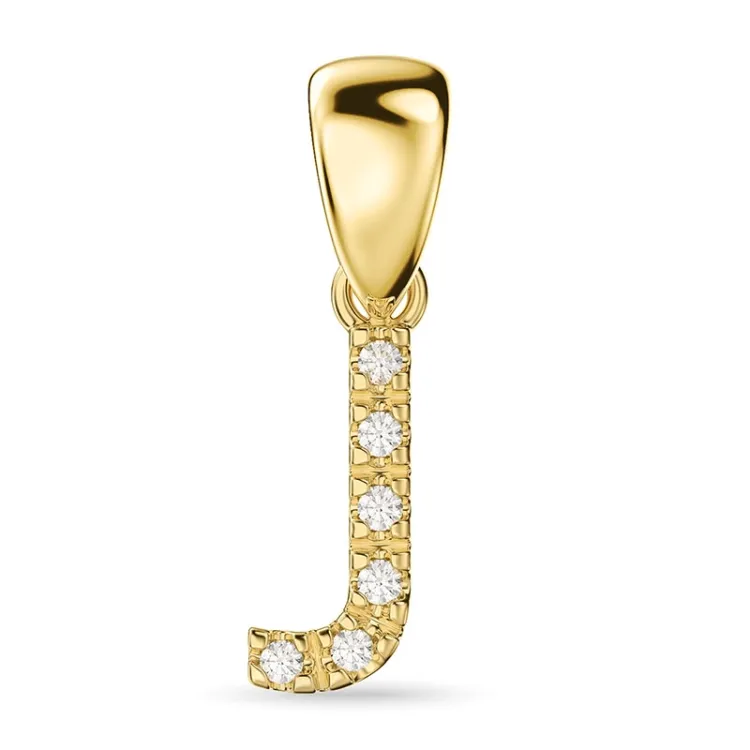 buchstab j Diamant Anhänger in 9 karat Gold 0,04 ct