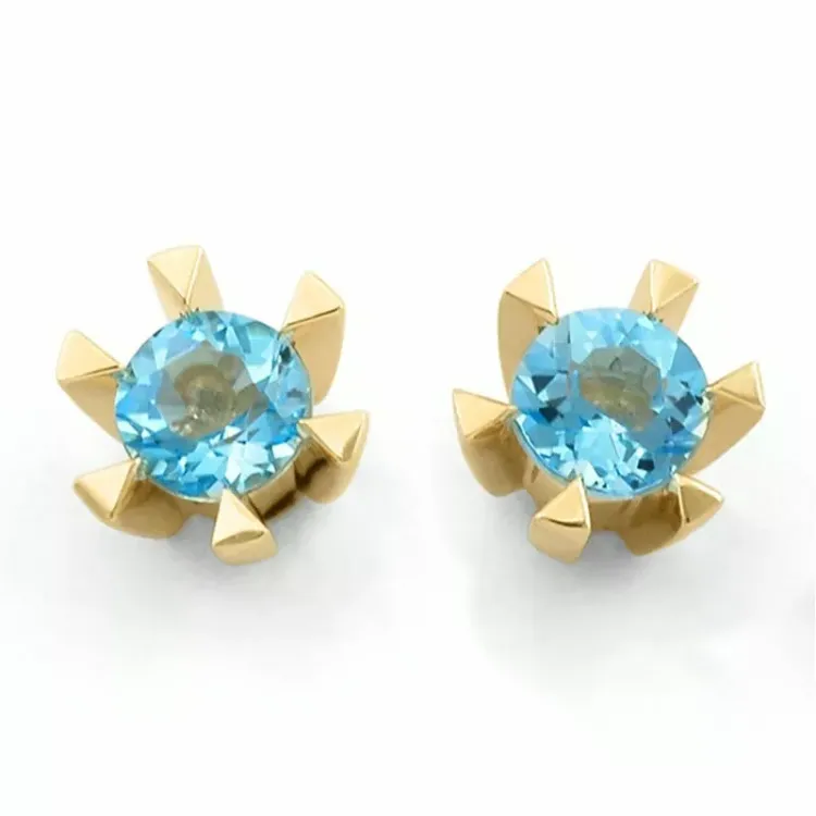 Topas Solitärohrstecker in 9 Karat Gold mit Topas 