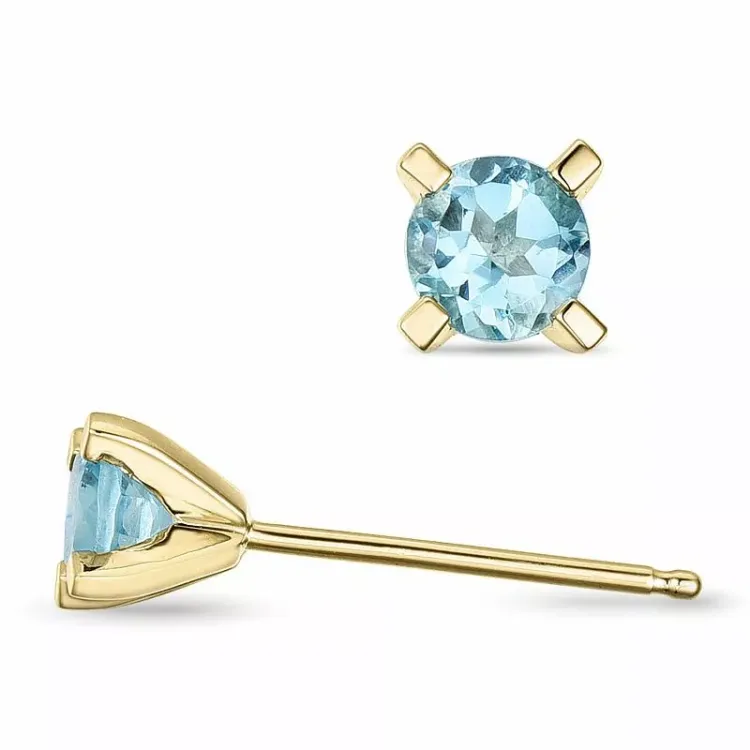 Topas Solitärohrstecker in 9 Karat Gold mit Topas