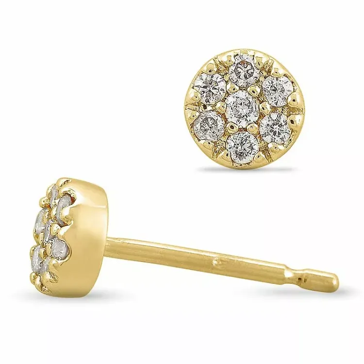 Diamant Solitärohrstecker in 9 Karat Gold mit Diamant 