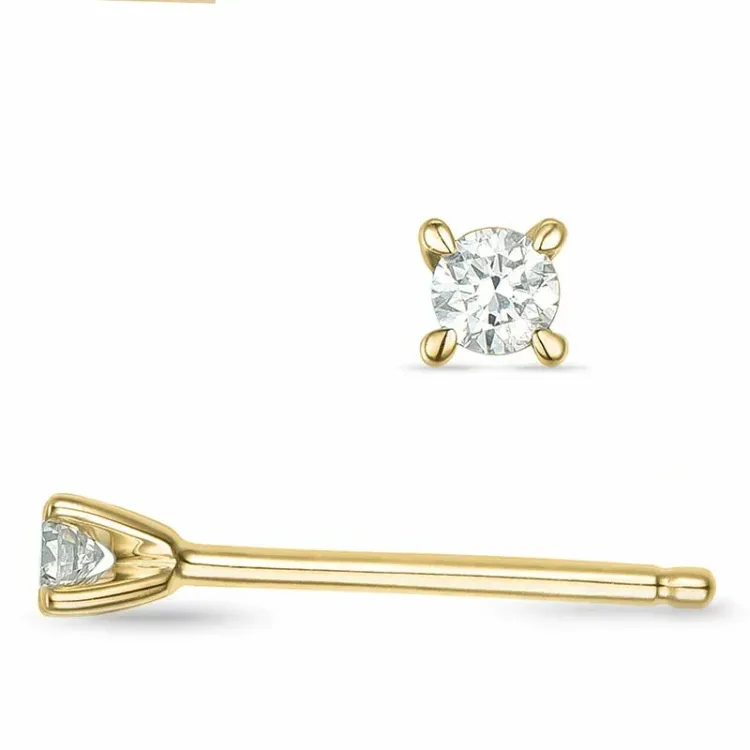 2 x 0,03 ct Diamant Solitärohrstecker in 9 Karat Gold mit Diamant 