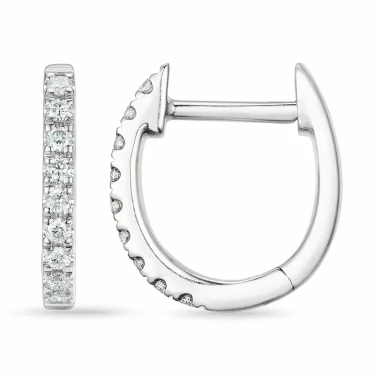 Diamant Kreole in 9 Karat Weißgold mit Diamant 