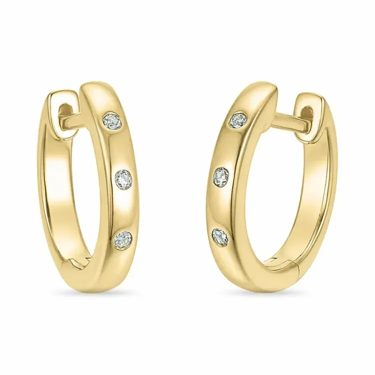 Diamant Kreole in 9 Karat Gold mit Diamant 