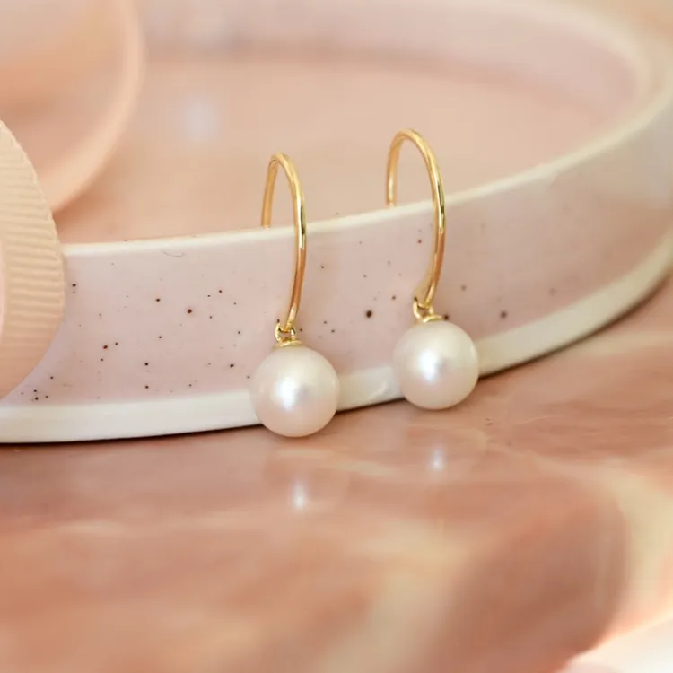 Perle Ohrringe in 9 Karat Gold