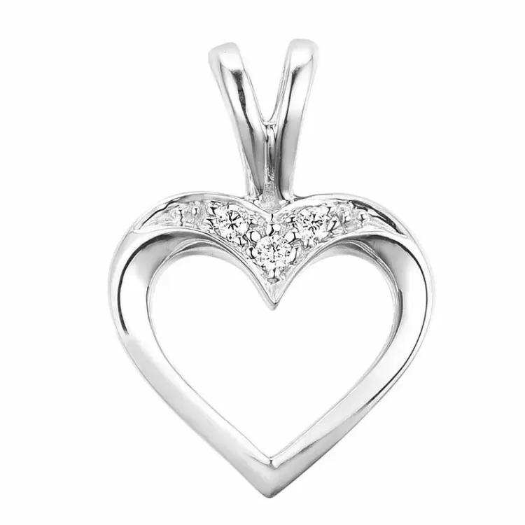 Herz Diamant Anhänger in 9 karat Weißgold 0,02 ct