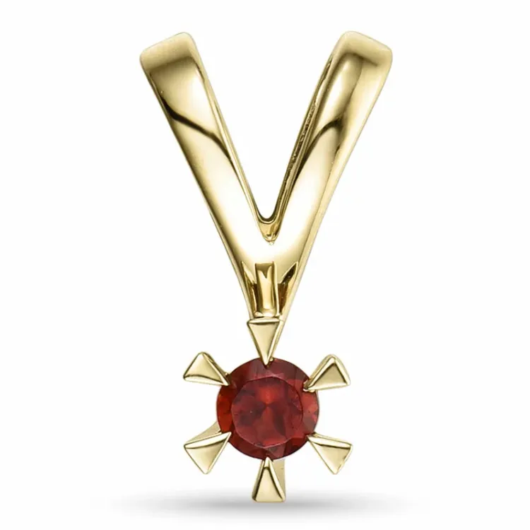 Kollektionsmuster Granat Solitäranhänger aus 9 Karat Gold