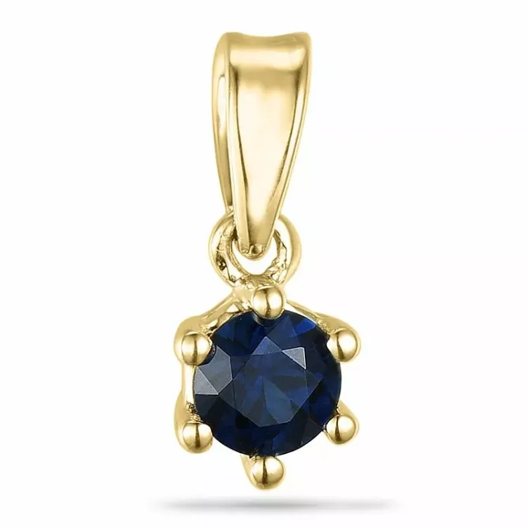 Runder saphir anhänger in 9 karat gold 0,30 ct