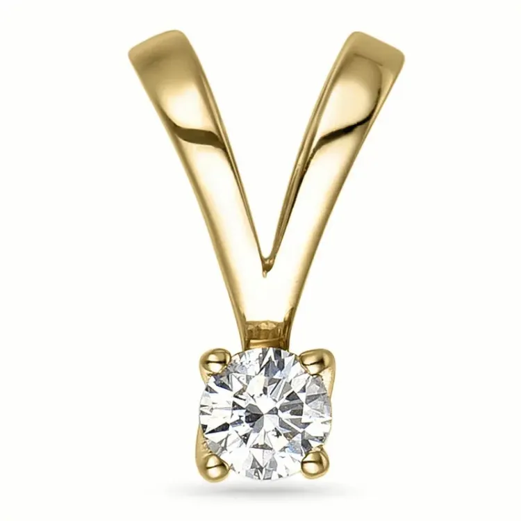 Diamant Solitäranhänger in 9 karat Gold