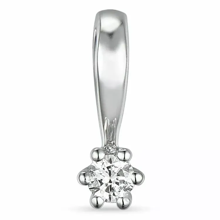Diamant Solitäranhänger in 9 karat Weißgold 0,05 ct
