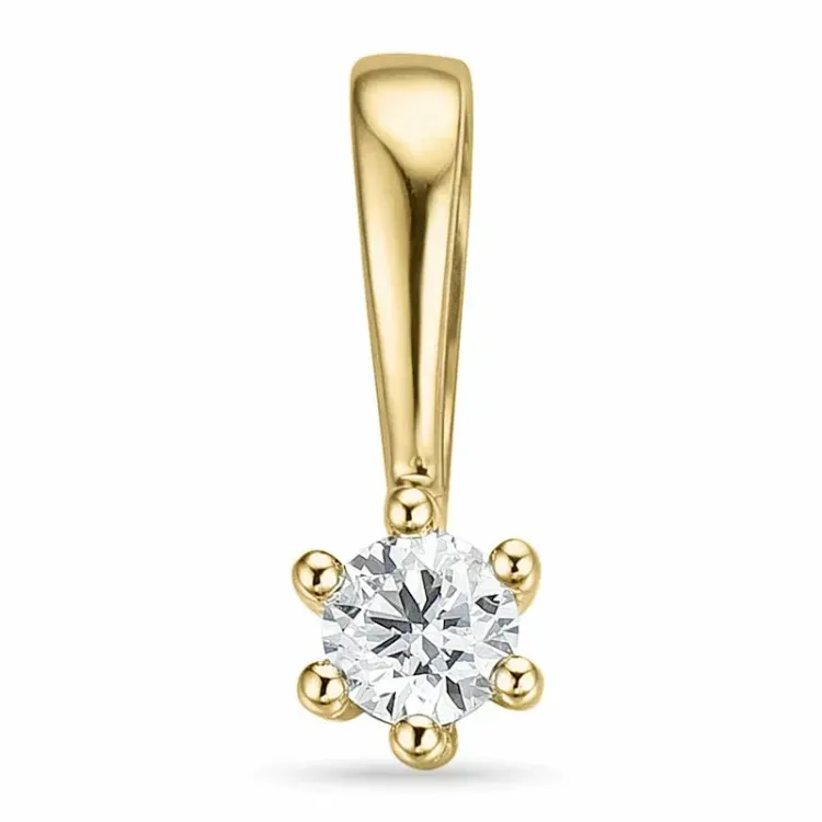 Diamant Solitäranhänger in 9 karat Gold 0,05 ct