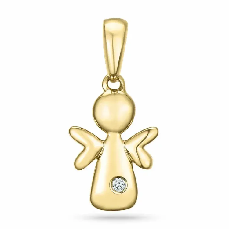 Engel Diamant Anhänger in 9 karat Gold 0,01 ct