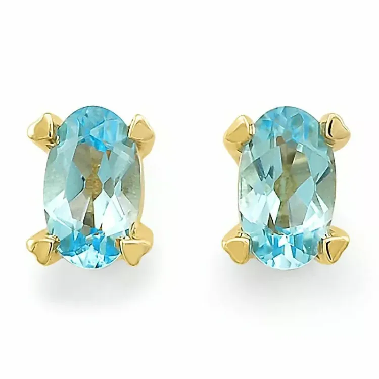 Topas Solitärohrstecker in 9 Karat Gold mit Topas