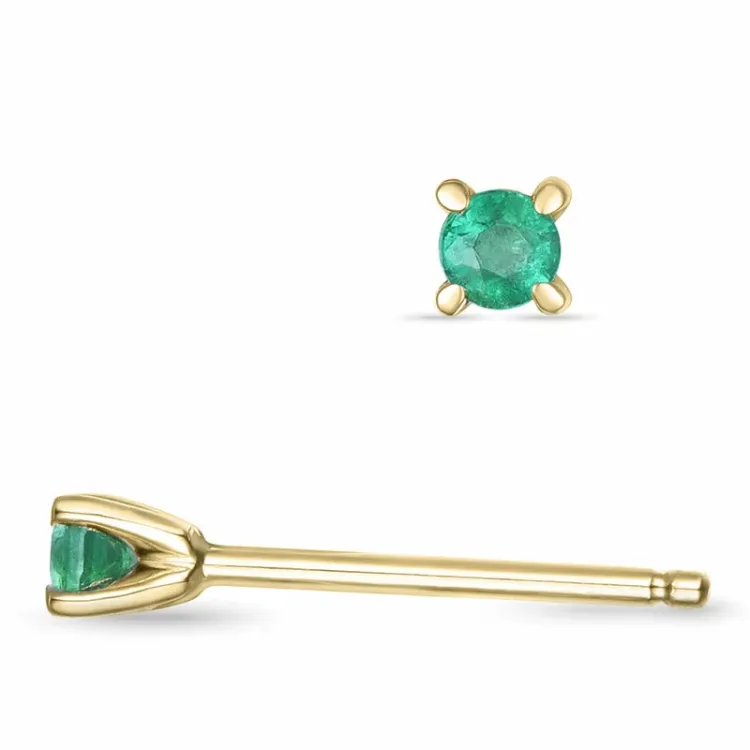 Smaragd Solitärohrstecker in 9 Karat Gold mit Smaragd 