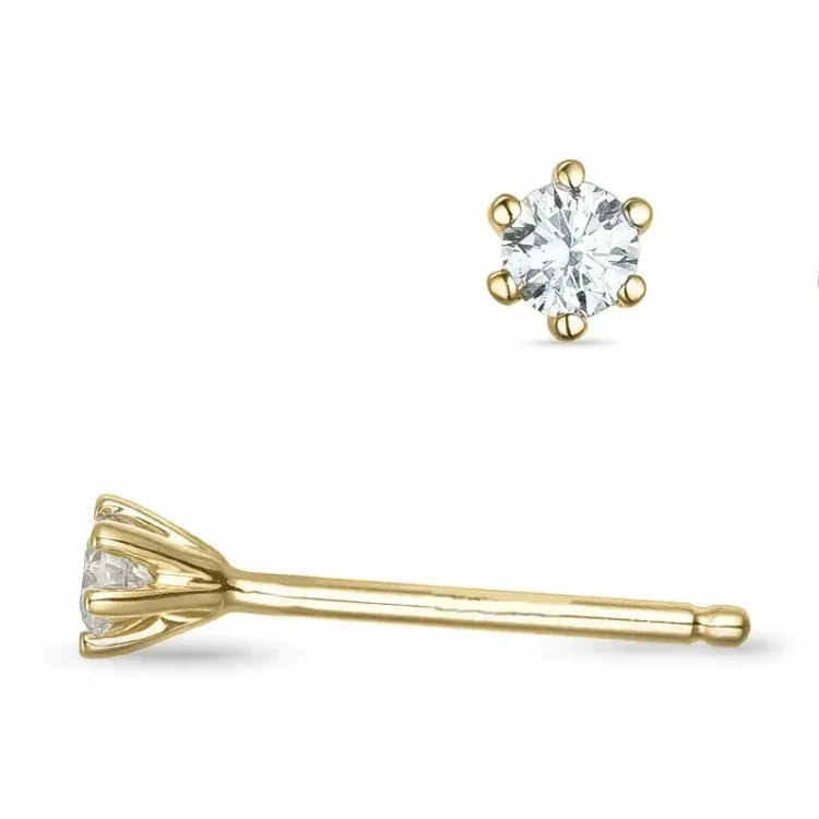 2 x 0,06 ct Diamant Solitärohrstecker in 9 Karat Gold mit Diamant 