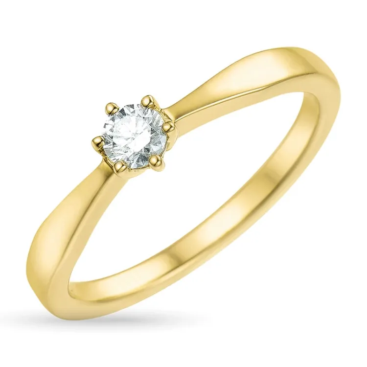 0,20 ct Diamant Solitärring in 14 Karat Gold 0,20 ct